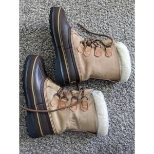 VTG Sorel Alpine Winter Duck Snow Boots Womens Sz 9 Brown Insulated Made Canada